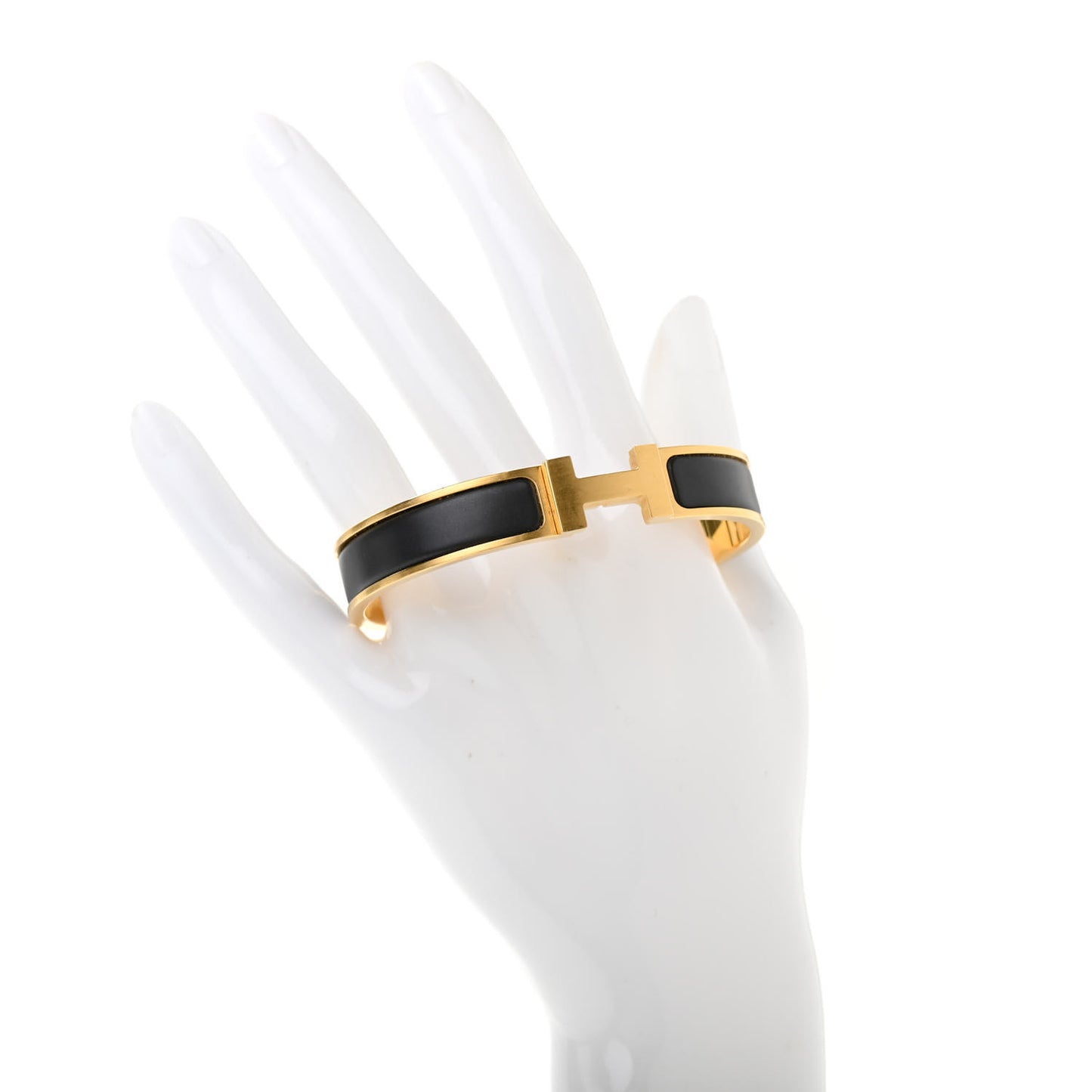 Matte Enamel Narrow Clic Clac HH Bracelet GM Black