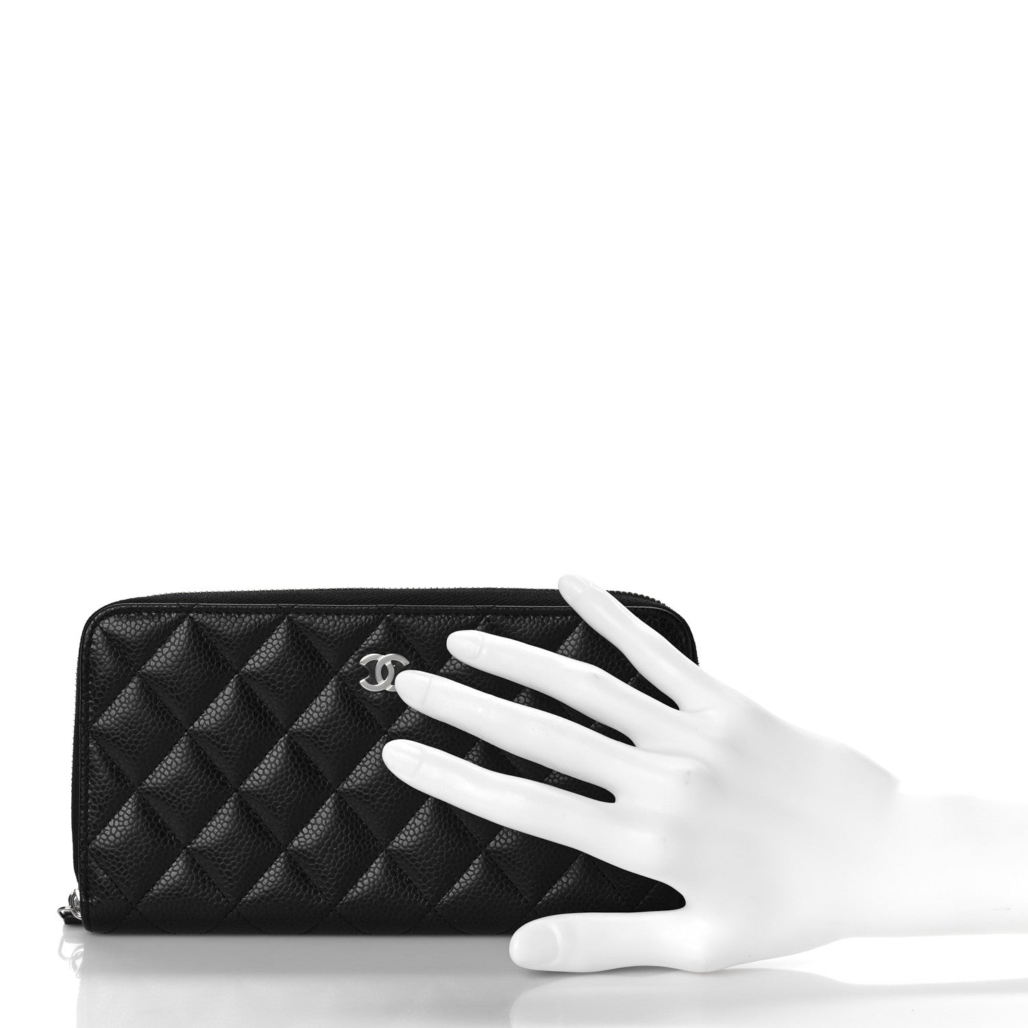 Chanel Caviar Quilted Large Zip Around Wallet Black 2 of 11