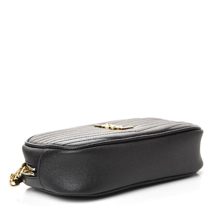 Saint Laurent Grain De Poudre Matelasse Monogram Mini Lou Camera Bag Black 4 of 10