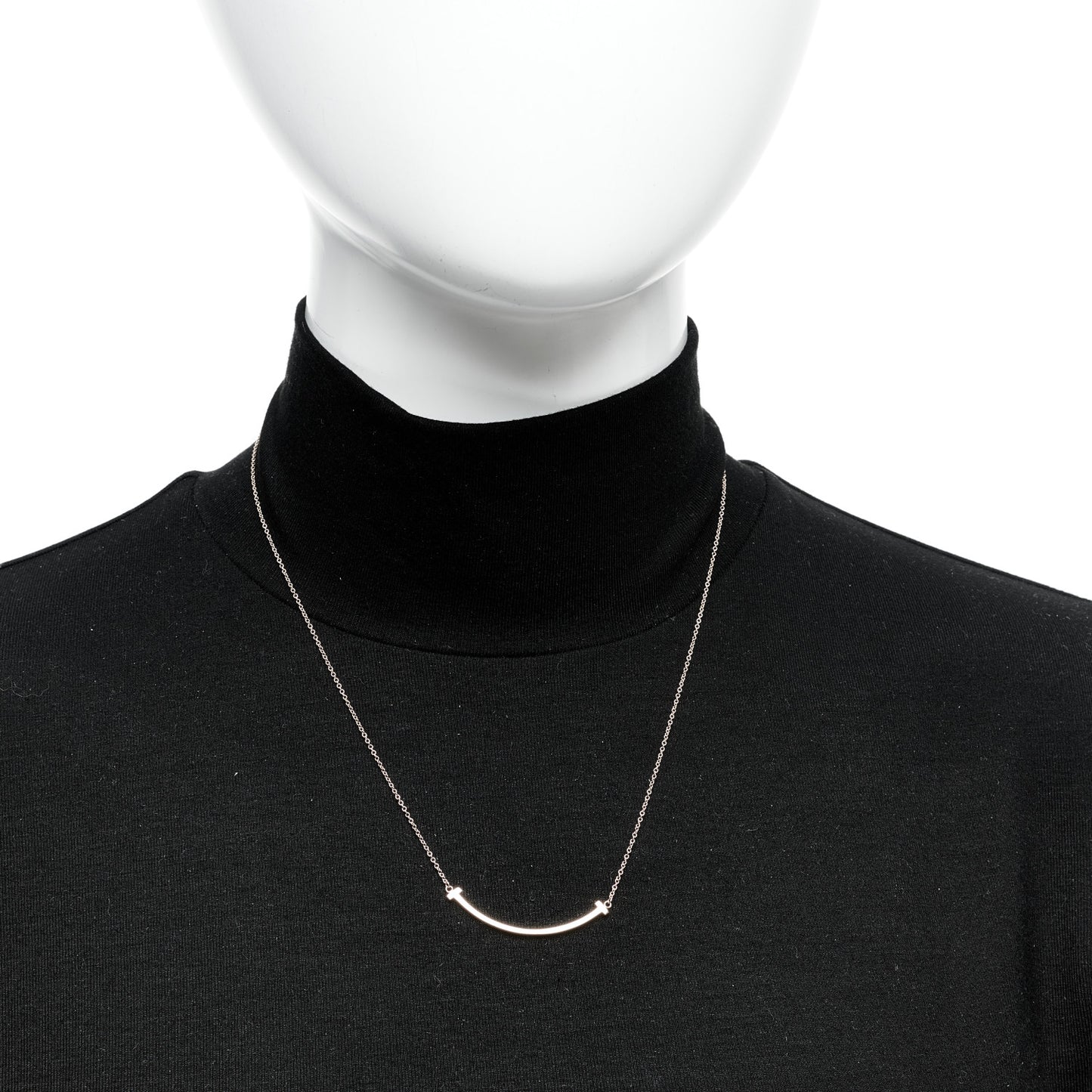 18K Rose Gold Small T Smile Pendant Necklace