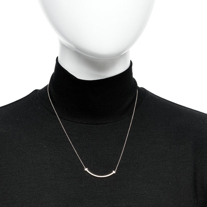 Tiffany 18K Rose Gold Small T Smile Pendant Necklace 2 of 6