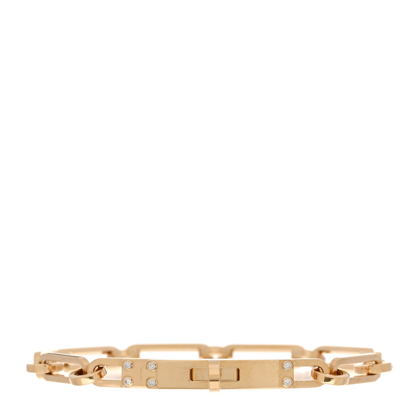 18K Yellow Gold Diamond PM Kelly Chaine Bracelet SH