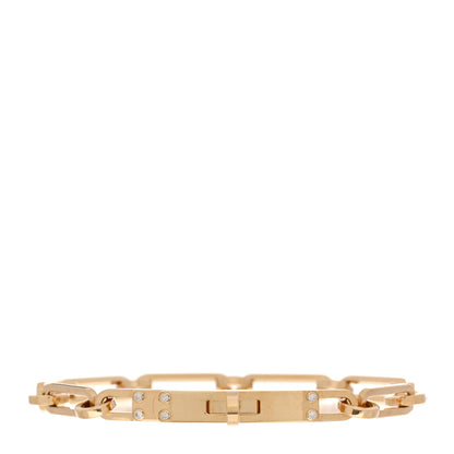 Hermes 18K Yellow Gold Diamond PM Kelly Chaine Bracelet SH 1 of 4