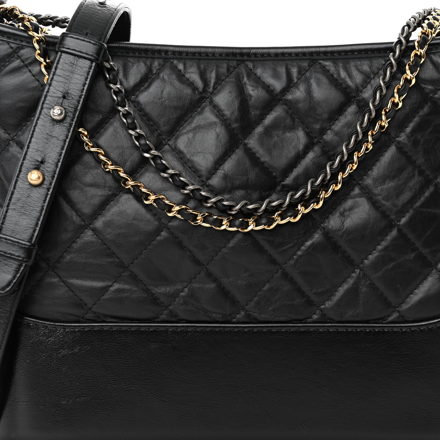 Chanel Aged Calfskin Quilted Medium Gabrielle Hobo Black 8 of 10