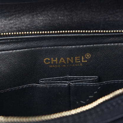 Chanel Velvet Quilted East West Travel Flap Black 5 of 10