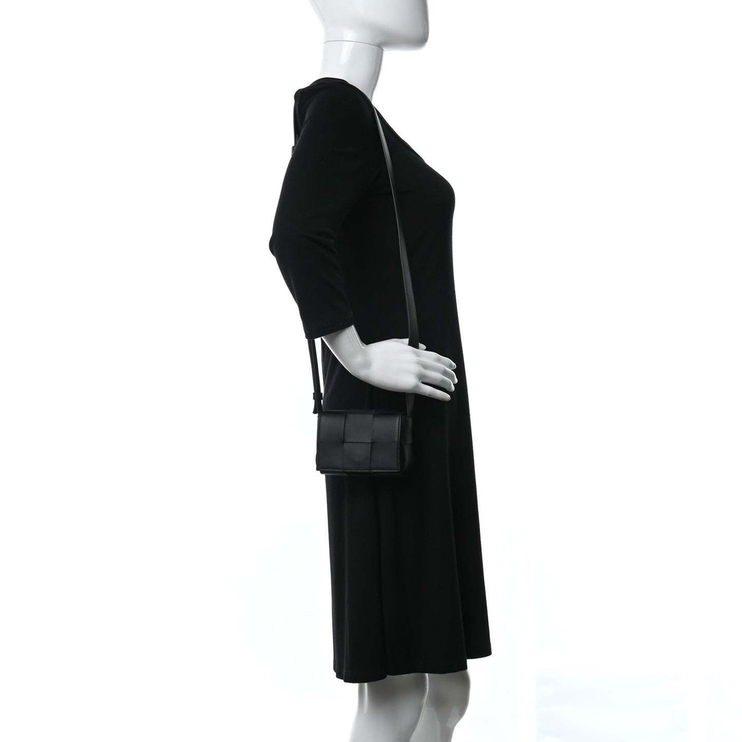 Lambskin Maxi Intrecciato Extra Mini Cassette Crossbody Bag Black