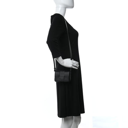 Bottega Veneta Lambskin Maxi Intrecciato Extra Mini Cassette Crossbody Bag Black 2 of 9