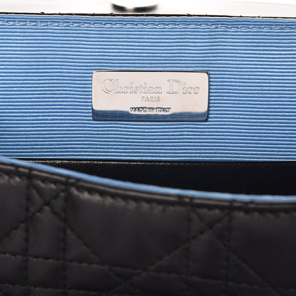 Christian Dior Lambskin Cannage Embellished Small Stardust Backpack Light Blue Black 6 of 7