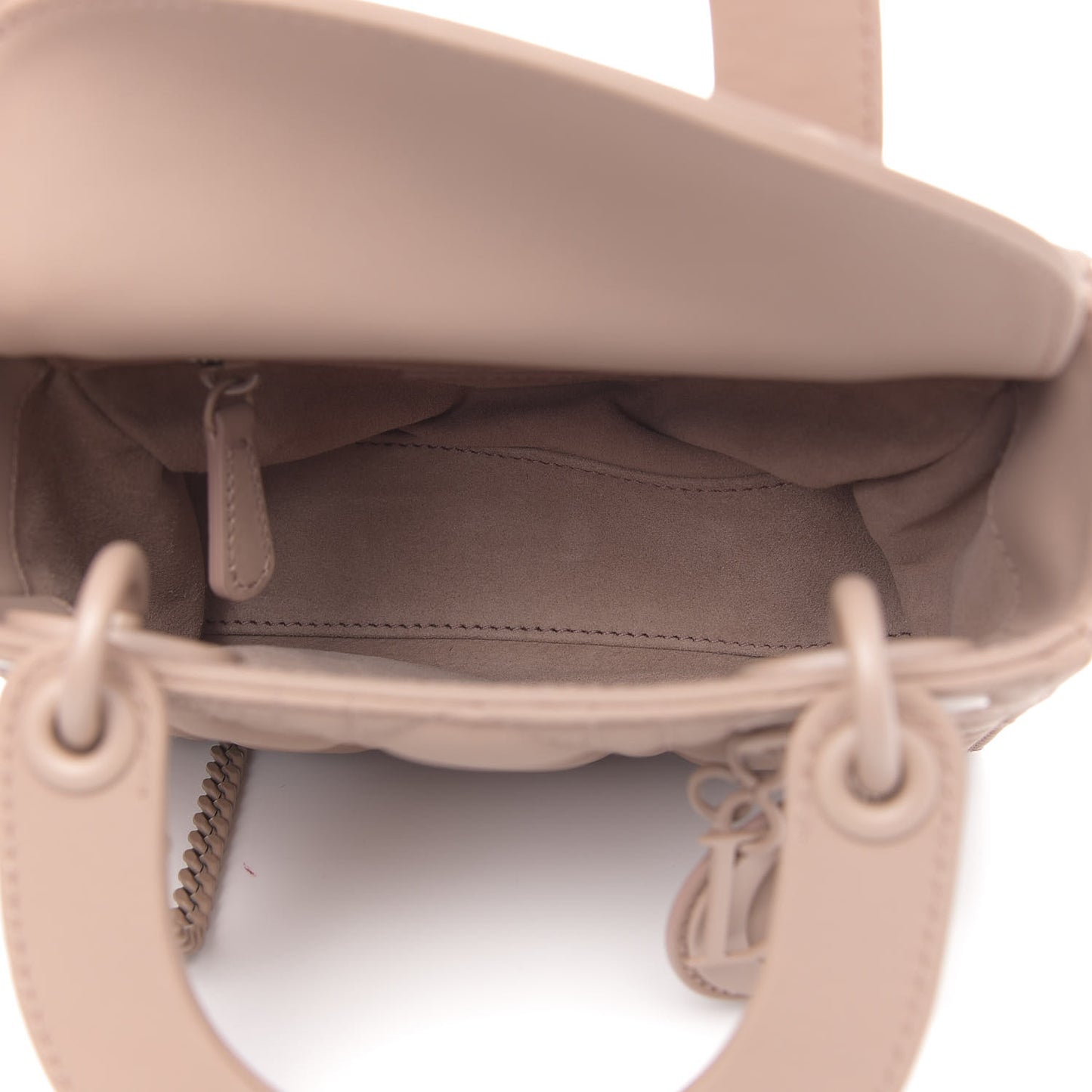 Ultra Matte Calfskin Cannage Mini Lady Dior Light Beige