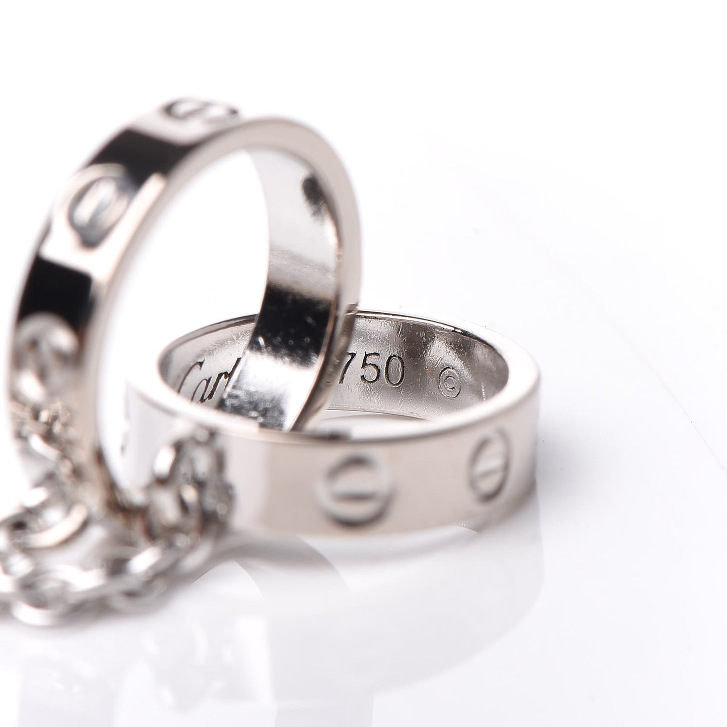 18K White Gold Interlocking LOVE Necklace