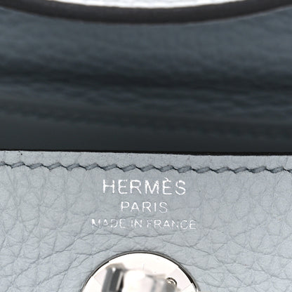Hermes Taurillon Clemence Mini Lindy 20 Bleu Pale 6 of 10