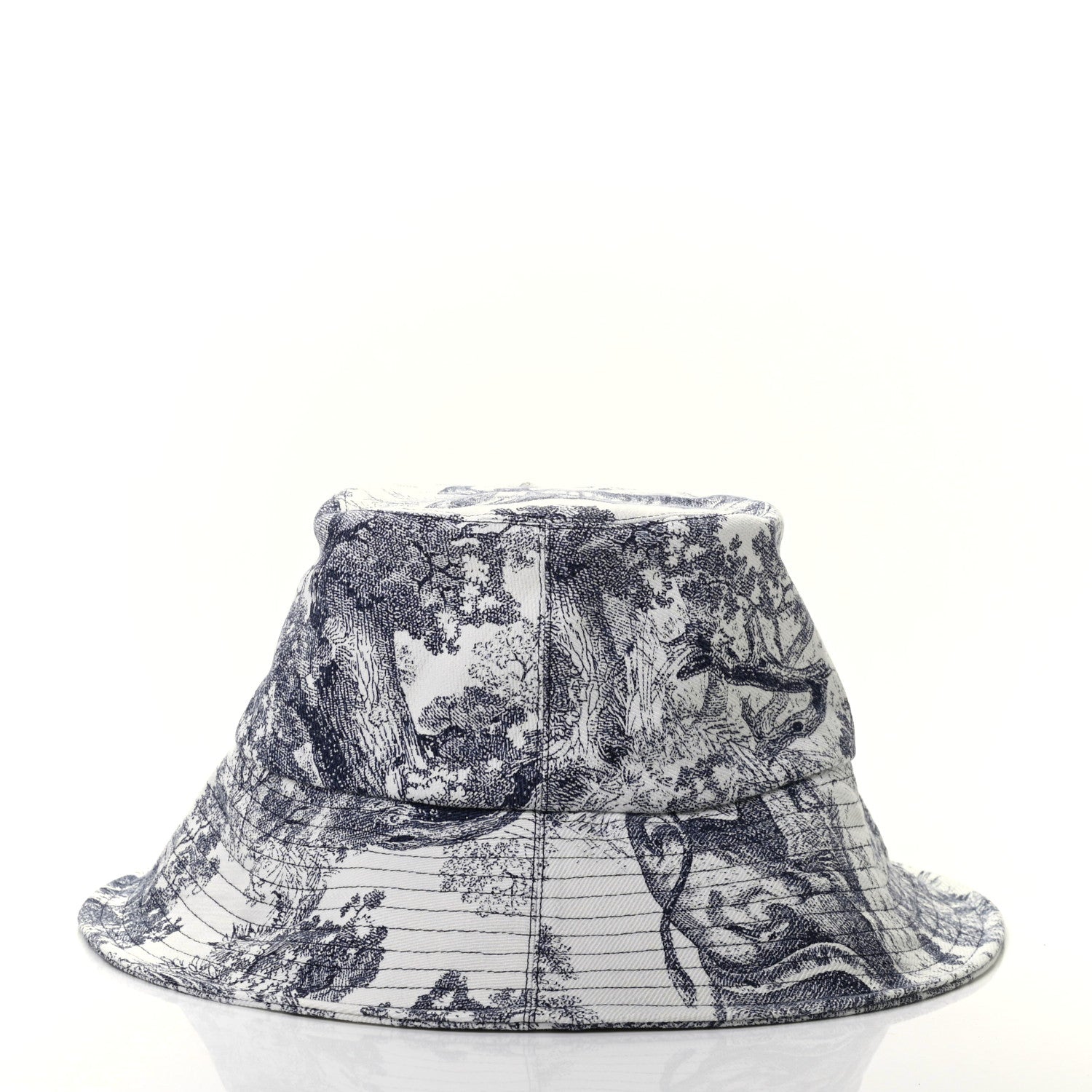Christian Dior Cotton Toile De Jouy Bucket Hat 57 Blue 4 of 9