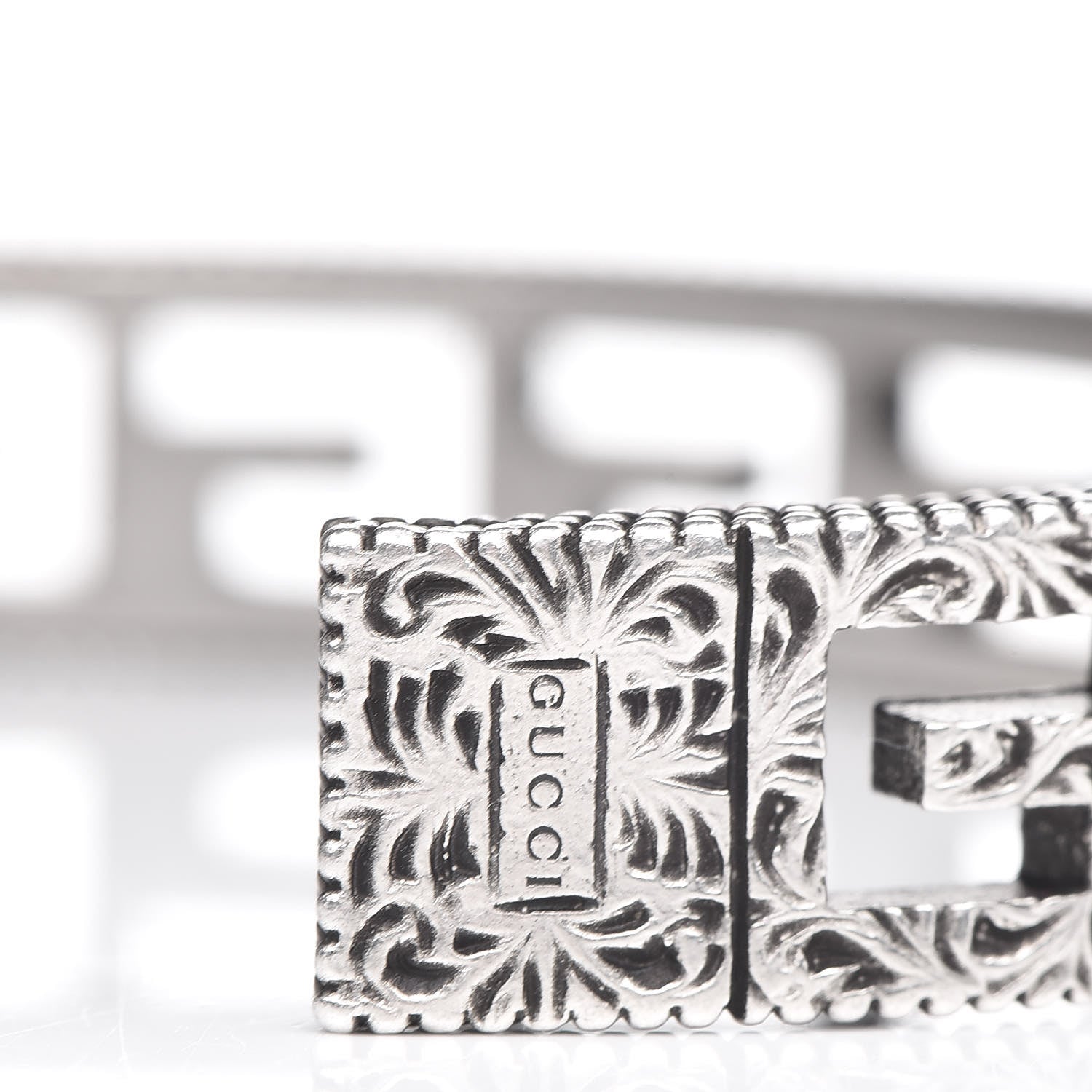 Gucci Sterling Silver Square G Motif Cuff Bracelet 6 of 7