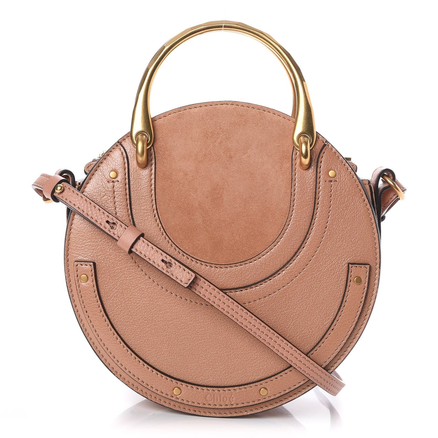 Calfskin Suede Small Pixie Bag Nougat