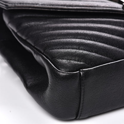 Saint Laurent Sheepskin Matelasse Chevron Monogram Medium College Bag Black 7 of 12