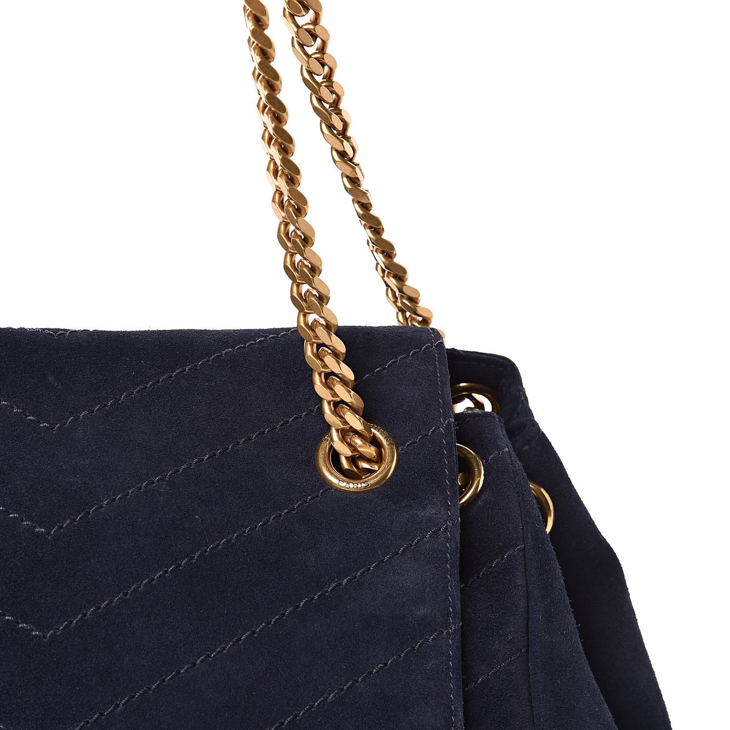 Suede Chevron Monogram Large Nolita Blue
