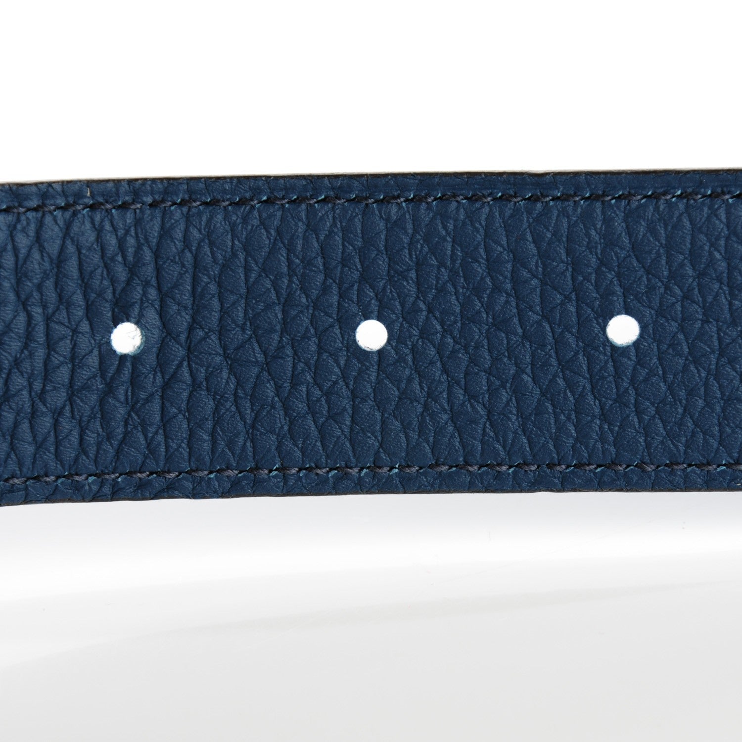 Hermes Box Togo 32mm Calandre H Belt 115 Bleu Ocean 8 of 16