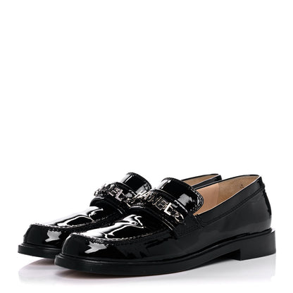 Chanel Patent Calfskin Logo Loafers 40 Black 3 of 12