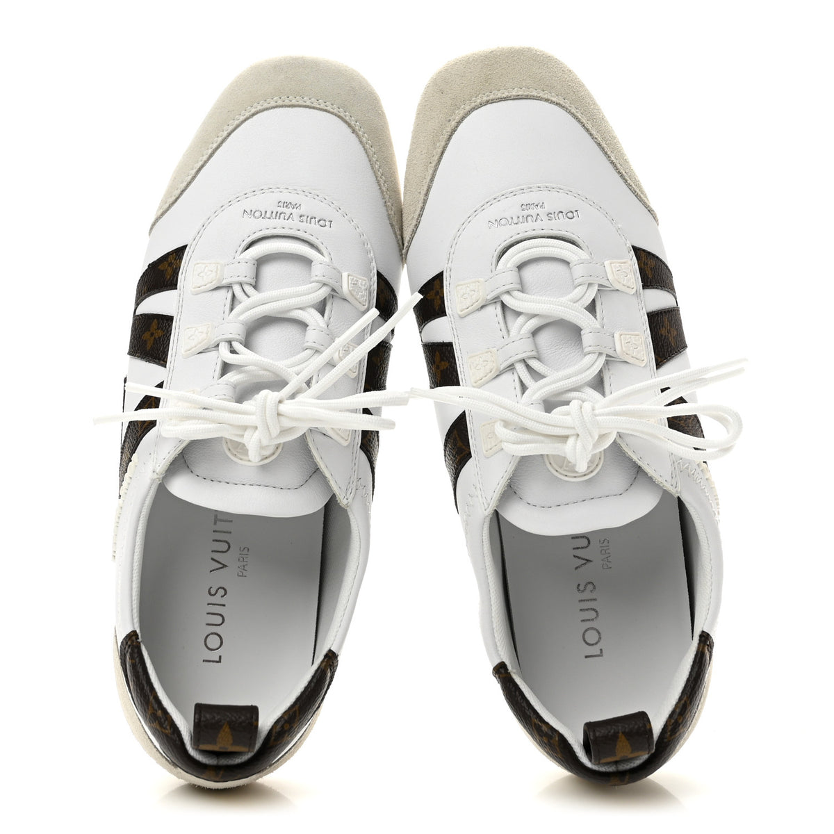 Monogram Calfskin Womens LV Sneakerina 37 White