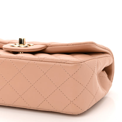 Chanel Lambskin Quilted Mini Rectangular Flap Beige 10 of 11