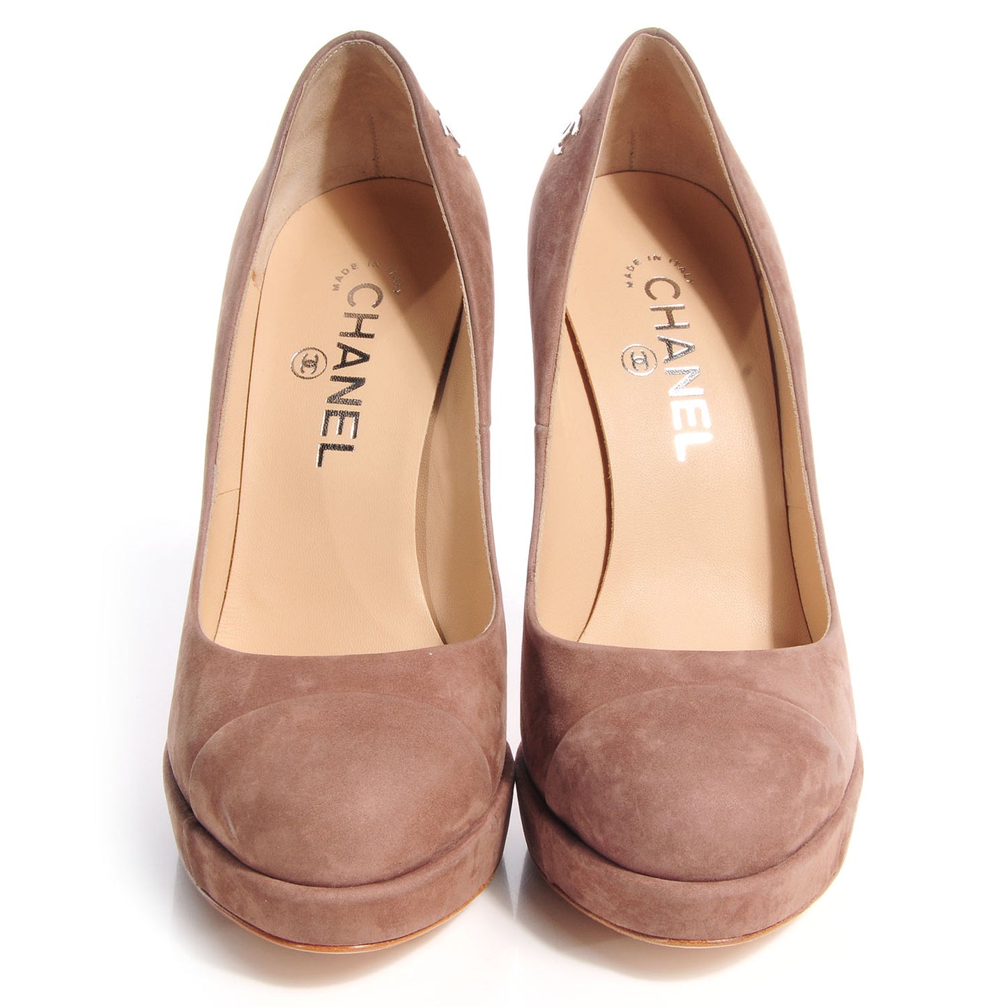 Suede CC Cap Toe Pumps 37 Beige