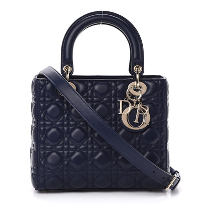 Christian Dior Lambskin Cannage Medium Lady Dior Navy Blue 1 of 12