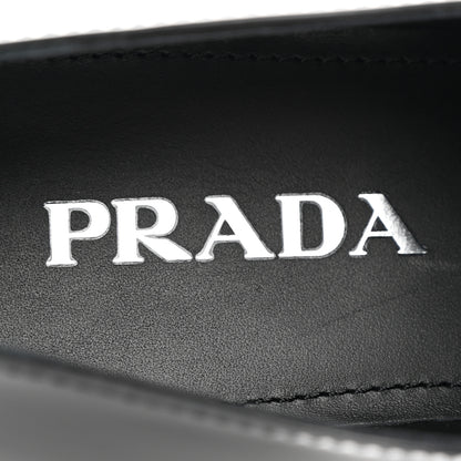 Prada Spazzolato Metal Triangle Logo 50mm Loafers 40 Black 7 of 10