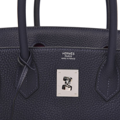 Hermes Togo Birkin Verso 30 Bleu Nuit Rose Pourpre 10 of 10