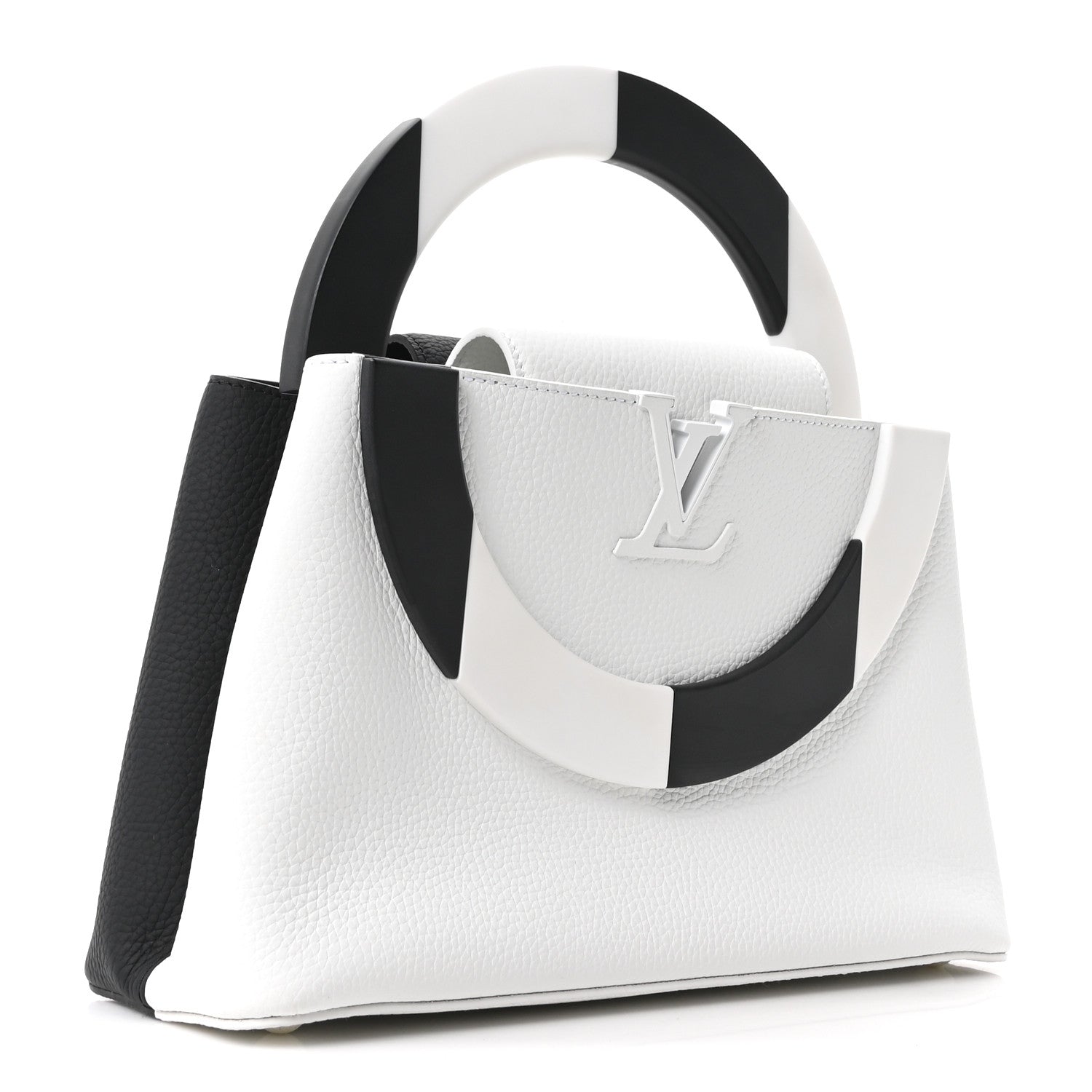Louis Vuitton Taurillon Daniel Buren Artycapucines MM Black White 3 of 9
