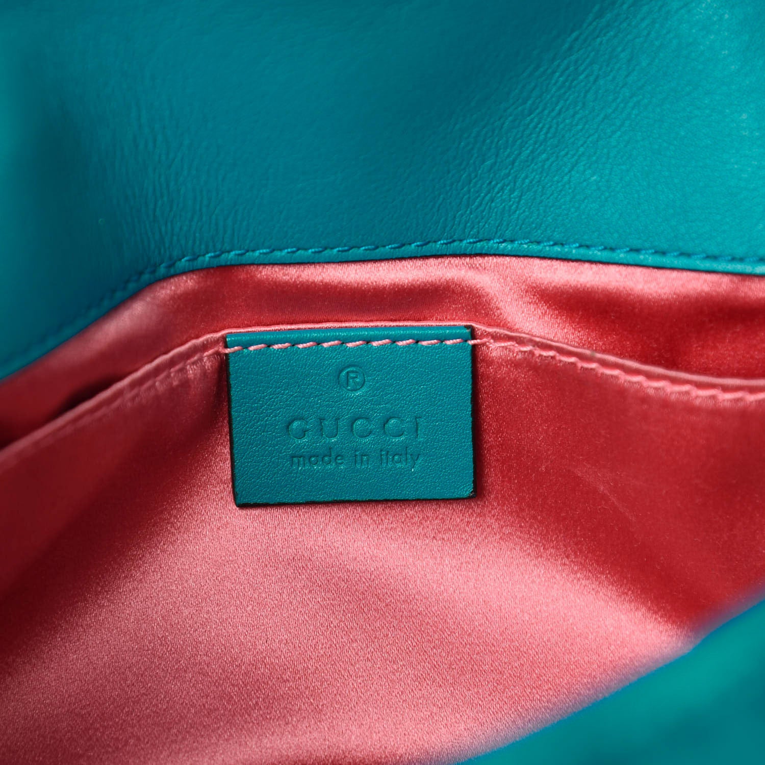 Gucci Velvet Matelasse Mini GG Marmont Shoulder Bag Pavone Cyan 9 of 12