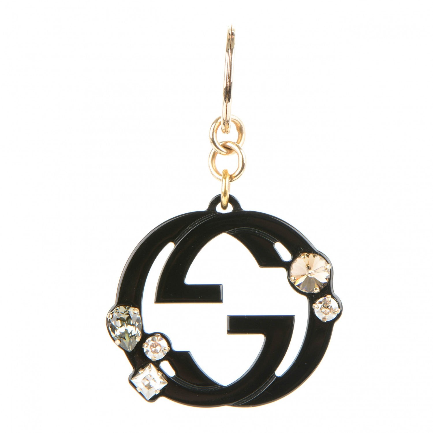 Gucci Crystal Resin Interlocking G Key Charm Black 1 of 4