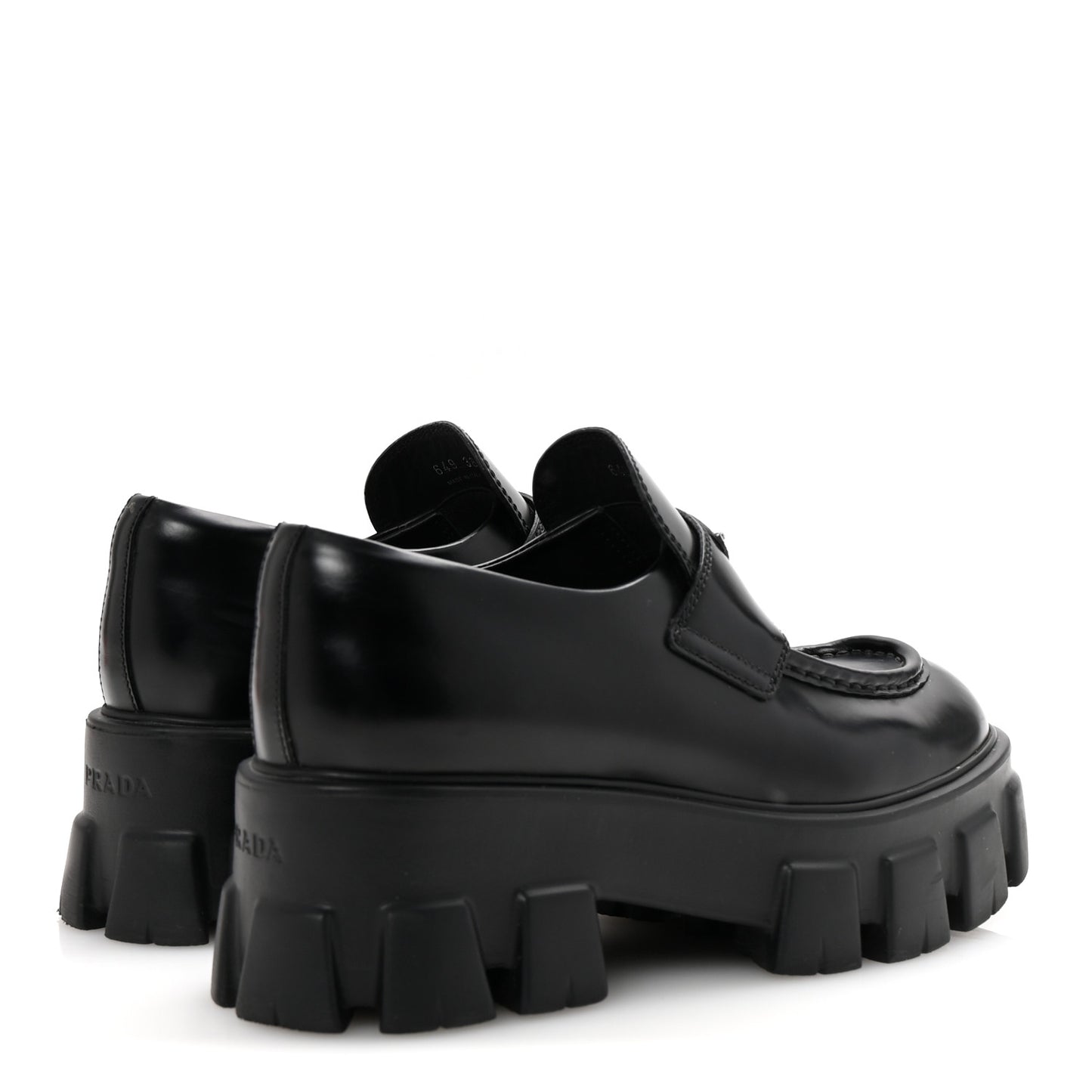 Spazzolato Rois Metal Triangle Logo Monolith 55mm Loafers 38 Black