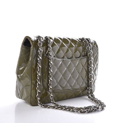 Chanel Patent Quilted Jumbo Single Flap Green 3 of 12