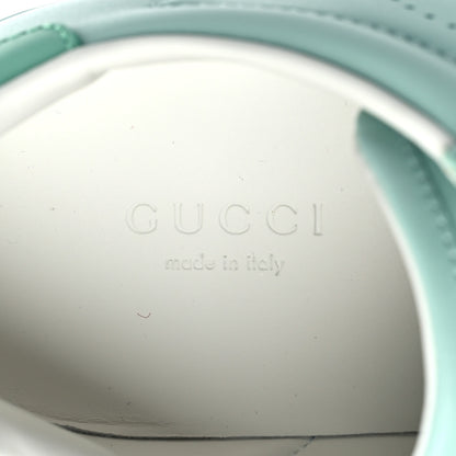 Gucci Calfskin Interlocking G Perforated Womens Ace Sneakers 35 Water Green Synthetic Green Garden 8 of 10