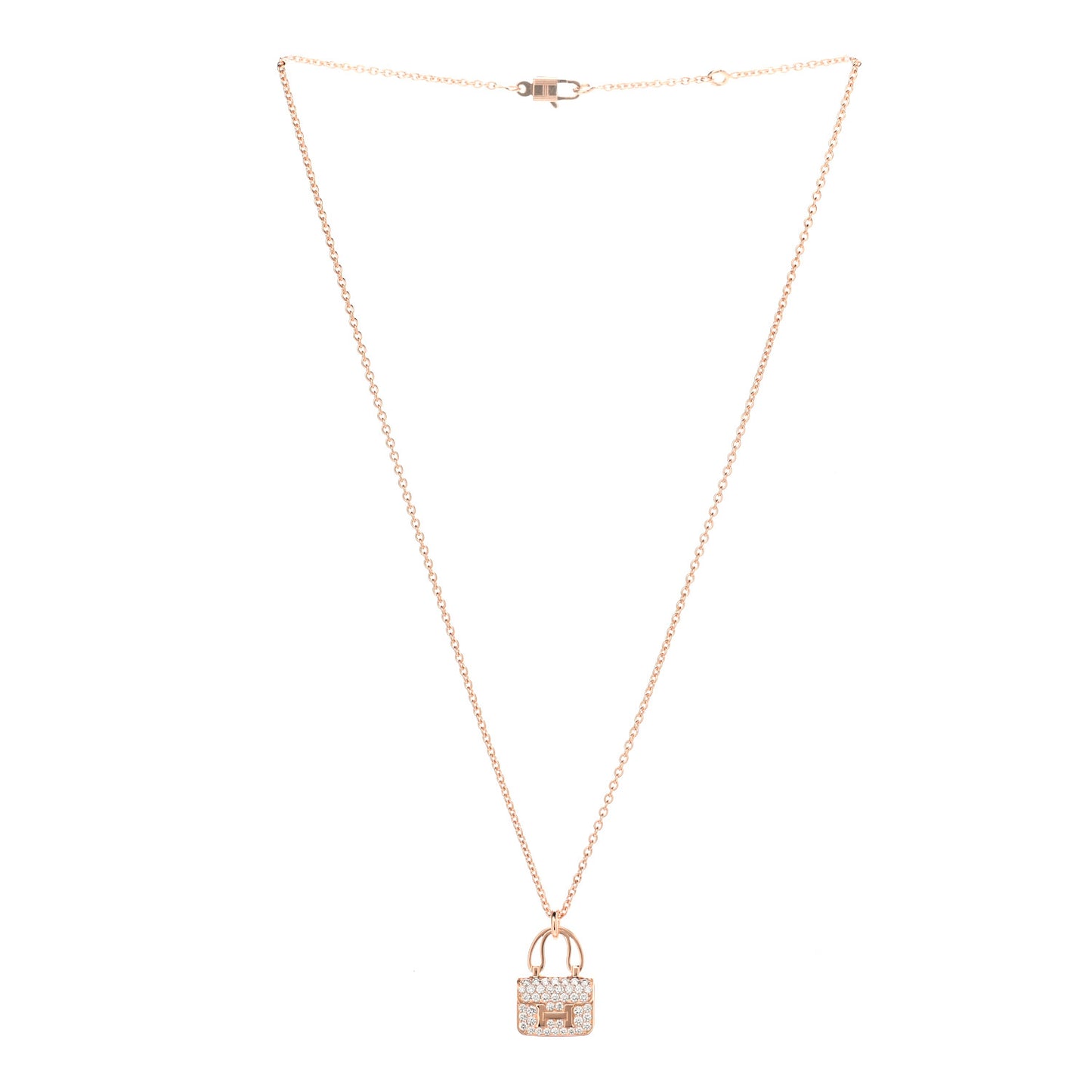 18K Rose Gold Diamond Constance Amulettes Pendant Necklace