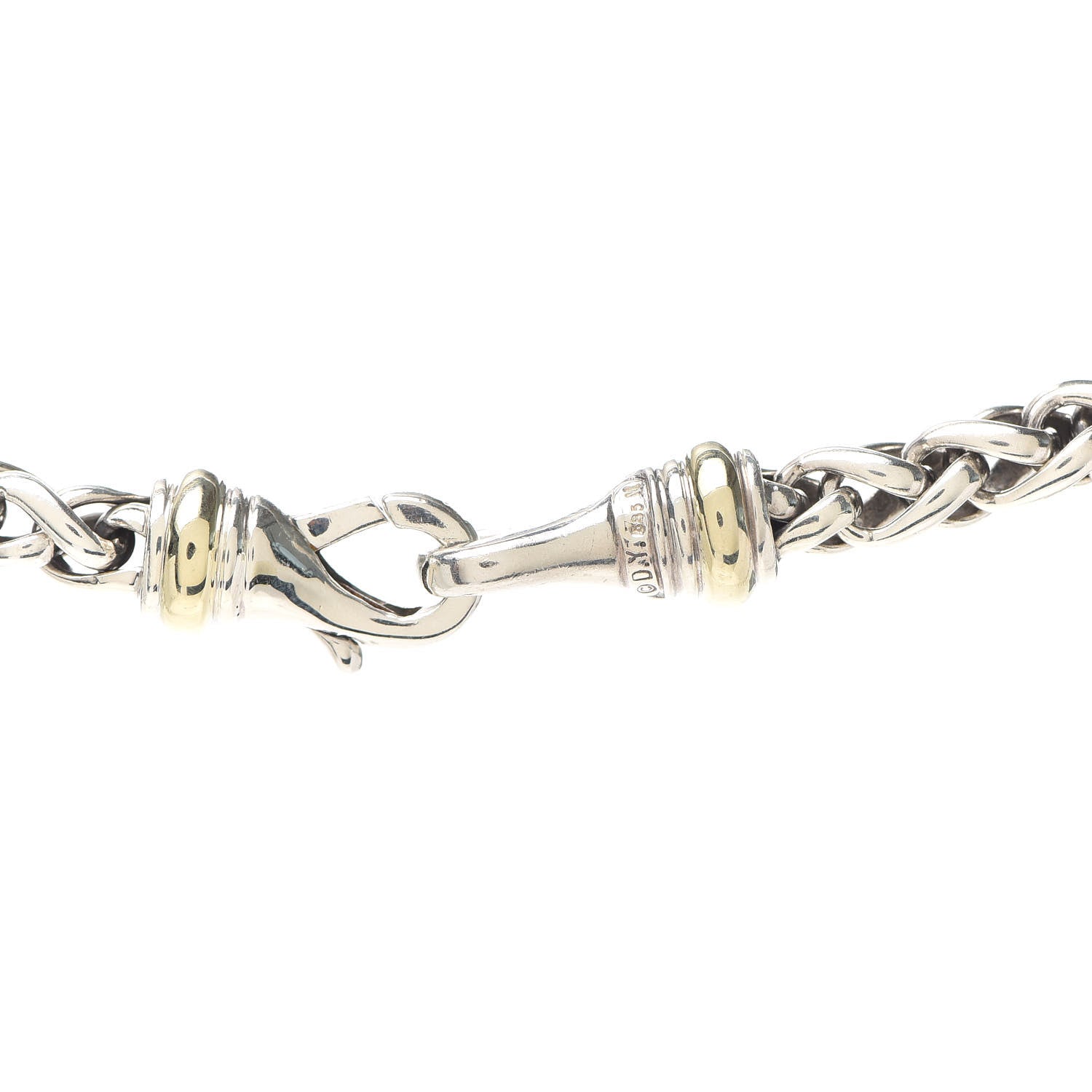 David Yurman Sterling Silver 14K Yellow Gold 6mm Wheat Chain Necklace 5 of 5