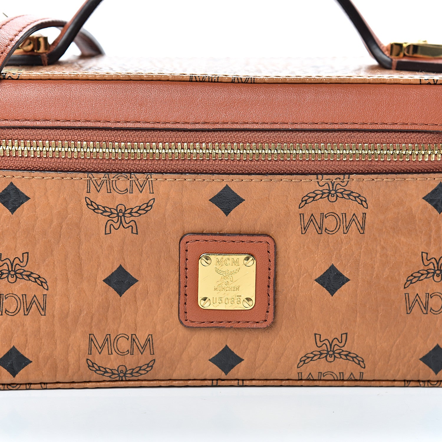 MCM Visetos Vanity Case Cognac 7 of 14