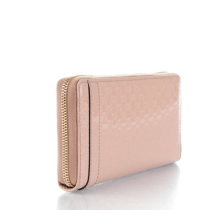 Gucci Patent Microguccissima Nice Zip Around Wallet Dark Cipria 3 of 7