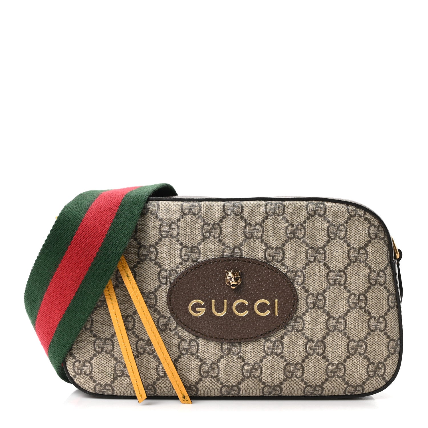 Gucci GG Supreme Monogram Web Neo Vintage Shoulder Bag Beige New Acero Crop 1 of 10