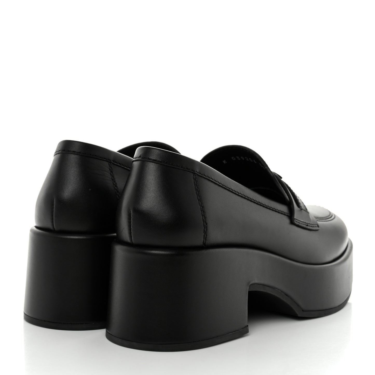 Calfskin CC Platform Loafers 38 Black