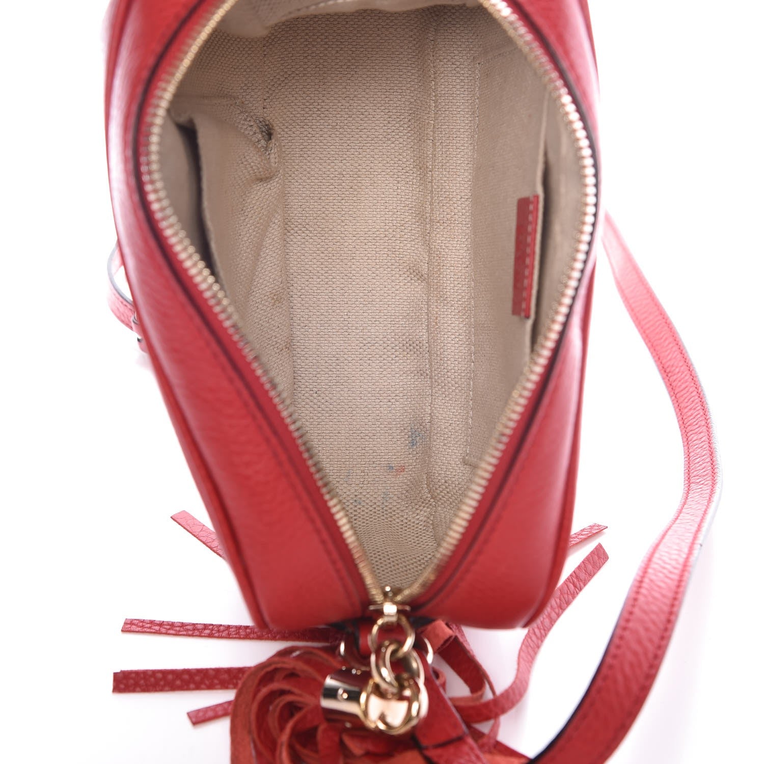 Gucci Pebbled Calfskin Small Soho Disco Bag Tabasco Red 5 of 8