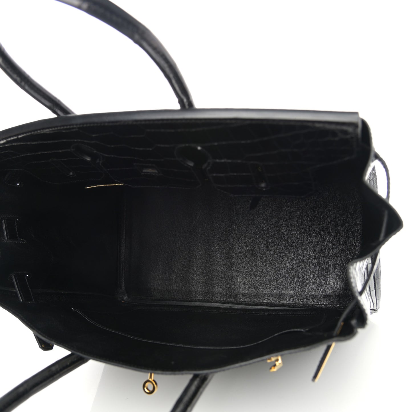 Shiny Porosus Crocodile Birkin 35 Black