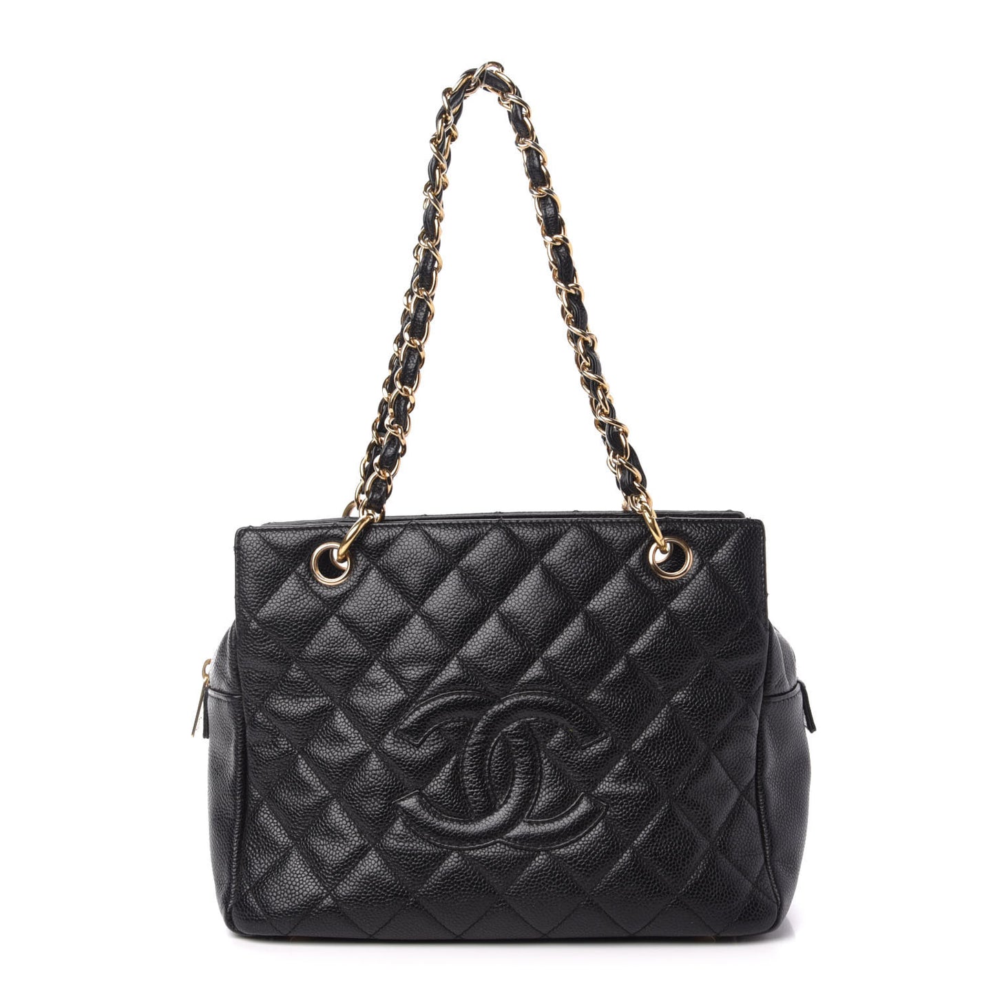 Caviar Quilted Petit Timeless Tote PTT Black