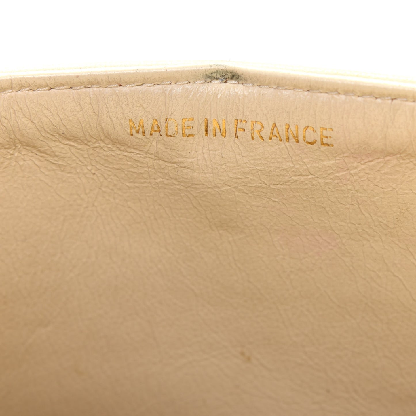 Lambskin Quilted Small Double Flap Beige