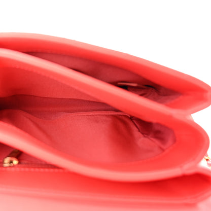 Chanel Calfskin Quilted Metal Small Top Handle Envelope Flap Red 5 of 12