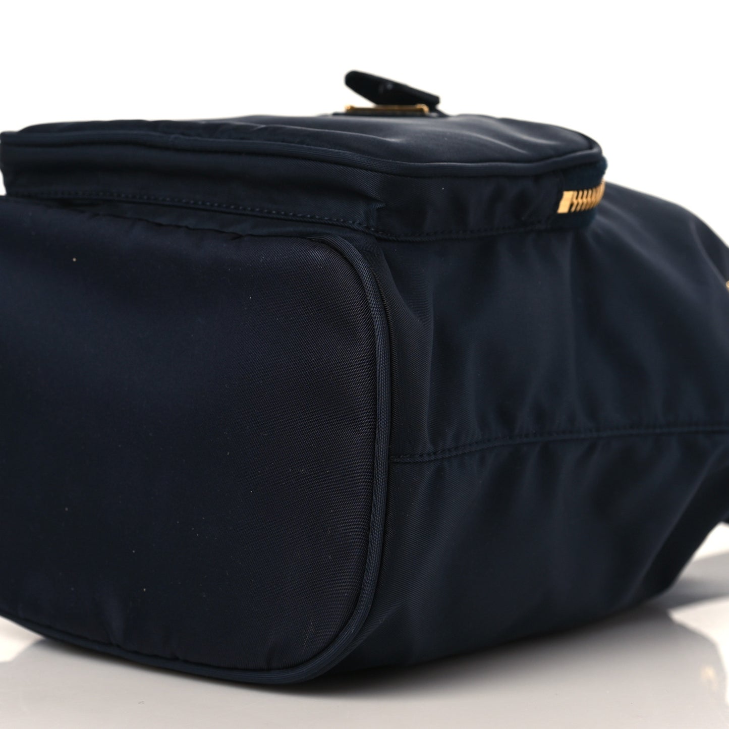 Saffiano Tessuto Nylon Mini Bucket Crossbody Bag Navy