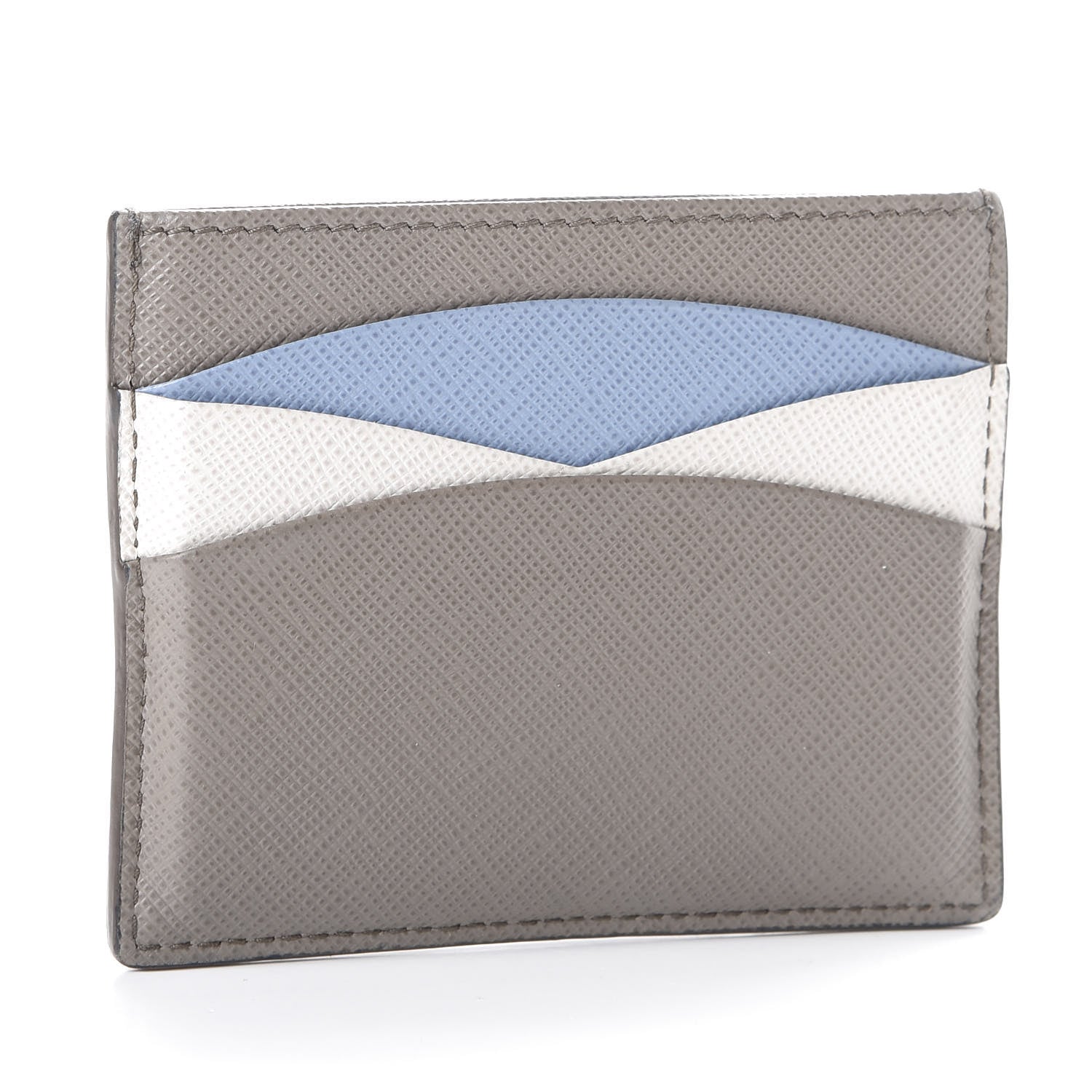 Prada Saffiano Metal Card Case Argilla 2 of 9