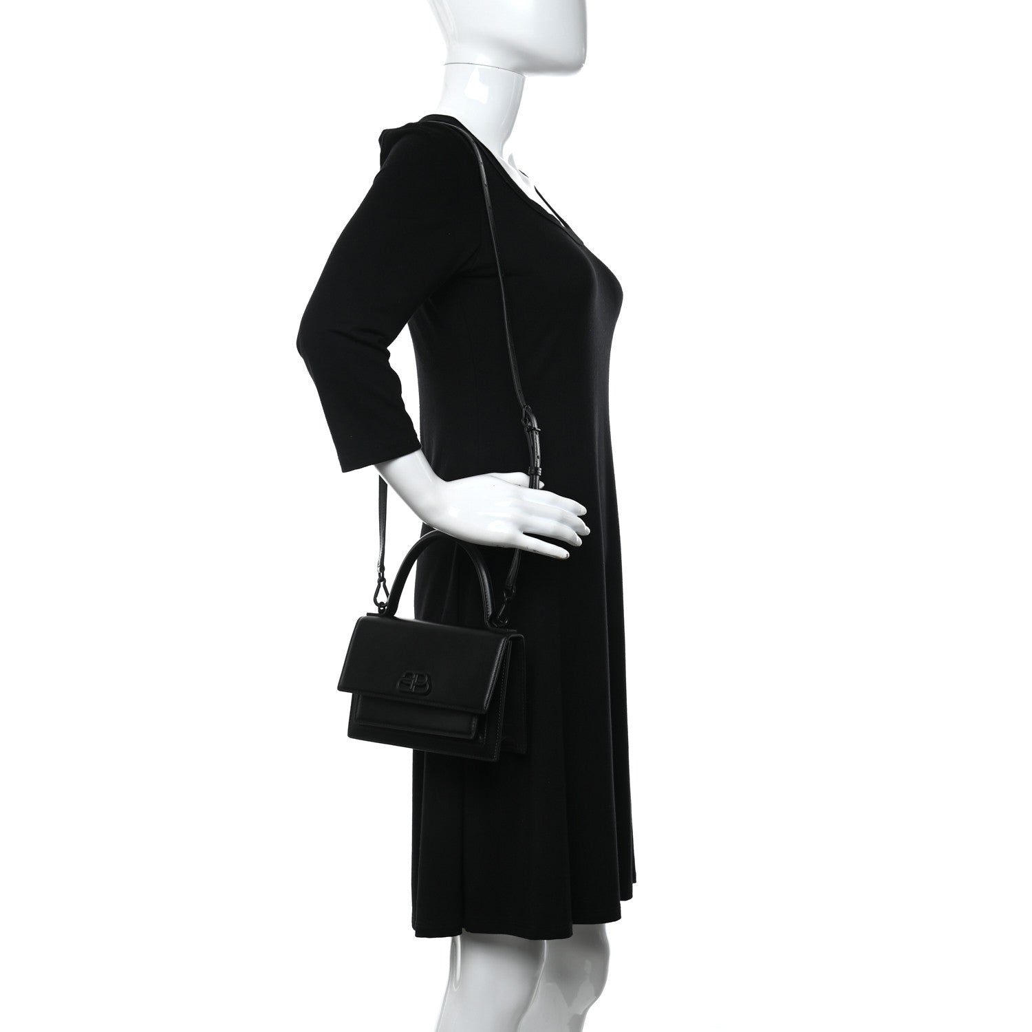 Balenciaga Box Calfskin Monochrome XS Sharp Top Handle Bag Black 2 of 10