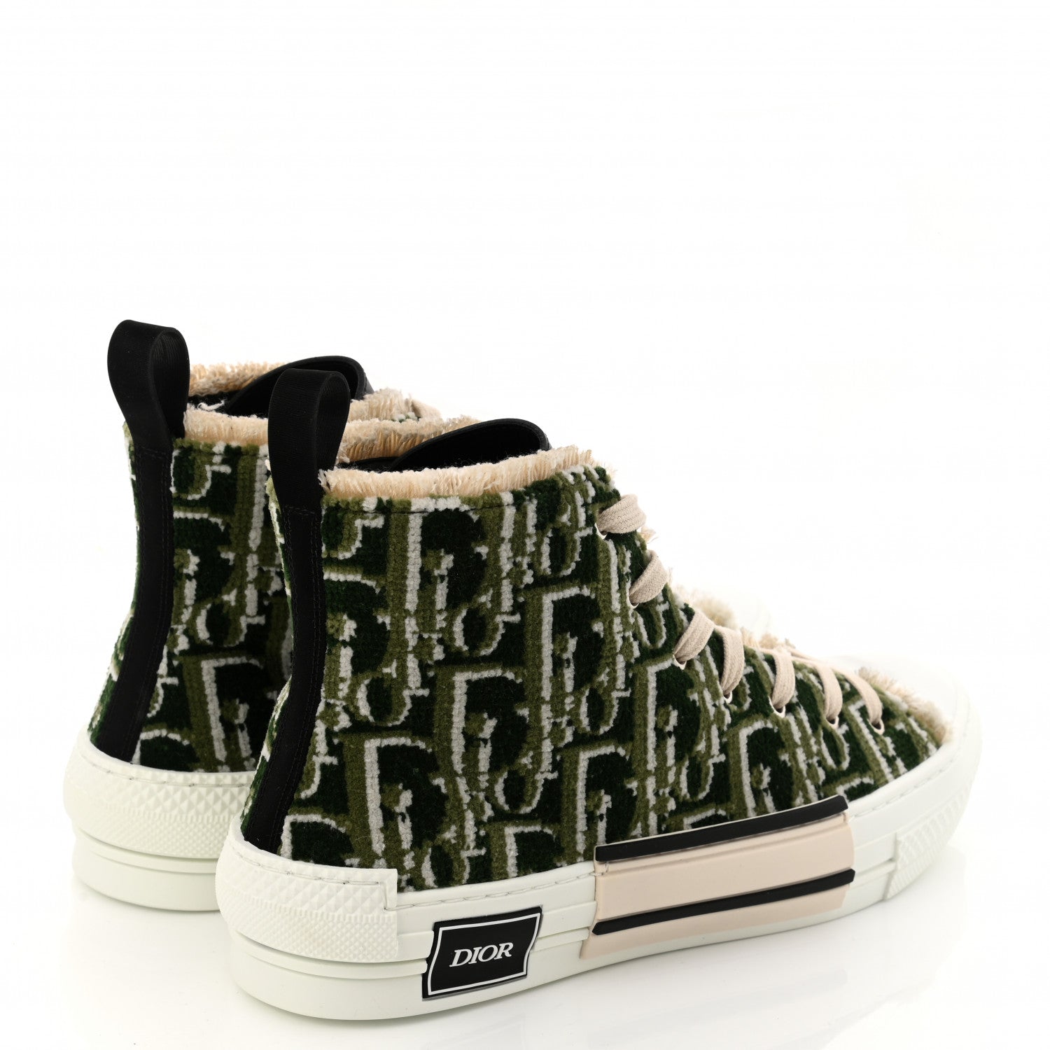 Christian Dior Tapestry Oblique Mens B23 High Top Sneakers 42 Olive 4 of 9