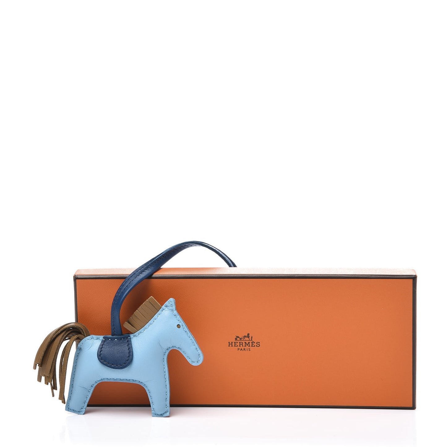Milo Lambskin Grigri Rodeo Horse Bag Charm PM Celeste Bleu De Malte Kraft